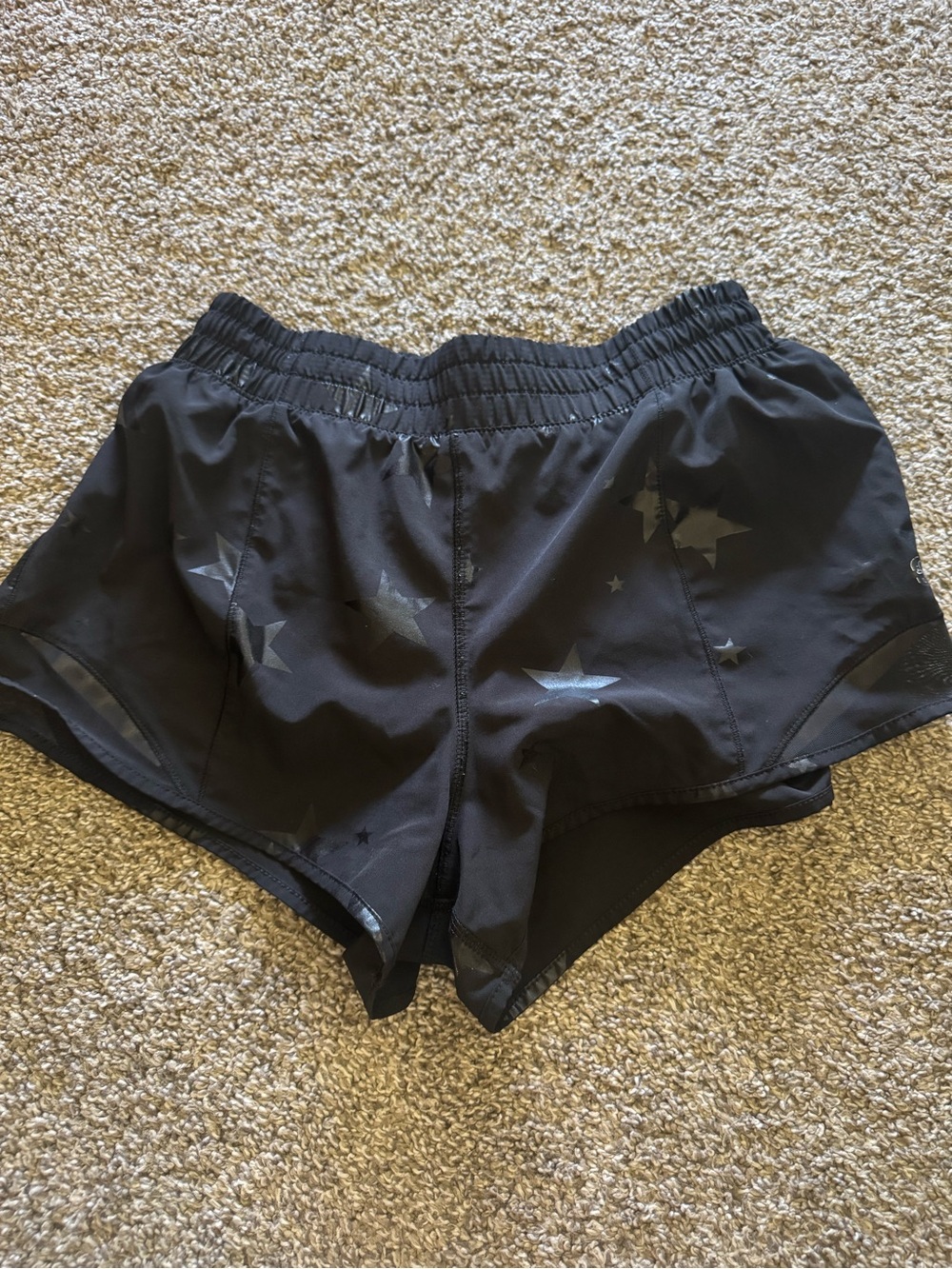 Women's Black Athletic Shorts with Subtle Star Accent